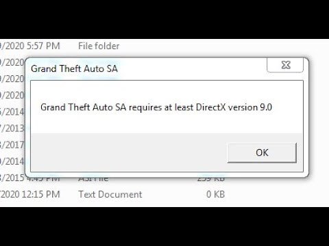 How to fix gta sa requires atleast directx 9.0 error in windows 7