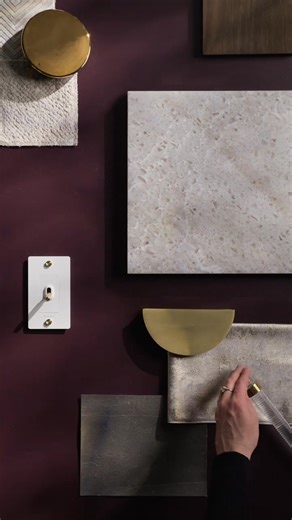 Whether backlit or not, Cambria’s Brighton quartz design makes a high-impact statement in any space. Paired with rich colors, walnut wood, polished brass, and a little bit of crystal, this moodboard has us dreaming of a moody home bar. Which version of Brighton is your favorite—standard or backlit? We can’t choose! Click here http://www.lancasterkitchens.net/to learn more about Cambria quartz designs. | Kitchen Encounters