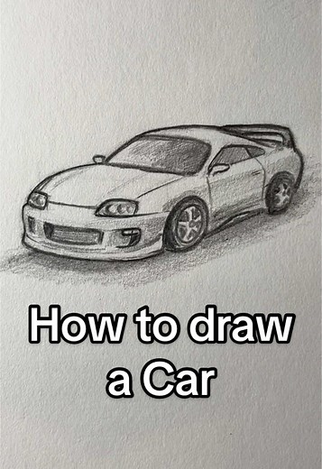 How to Draw a Toyota Supra Car Tutorial