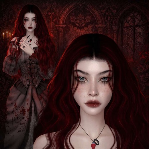 Эйра Фрост — моя новая вампирша по референсу из Pinterest. Белая кожа, огненные кудри и холодный характер 🩸 #ea #sims4 #simstok #sims4mods #simscc