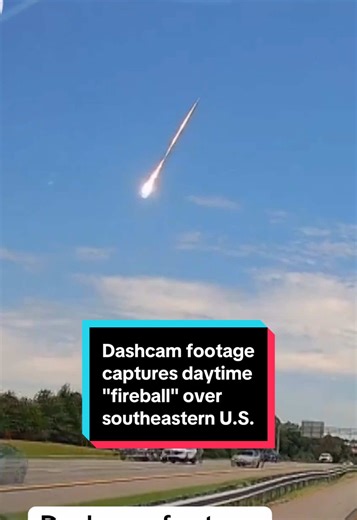 A fireball, or a bright meteorite, was seen across the southeastern United States on Thursday and later exploded over Georgia, creating booms heard by residents in the area, according to NASA. The American Meteor Society said it received more than 160 reports of a fireball sighting from observers in Georgia and South Carolina at 12:25 p.m. ET. The meteor was first seen at an altitude of 48 miles above the town of Oxford, Georgia, moving southwest at 30,000 miles per hour, said Bill Cooke, a lead