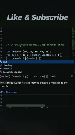 how to loop through arrays in javascript #shorts #coding #programming #webdevelopment