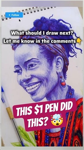 This $1 PEN did this? 🤯 #shorts #art #ballpointpendrawing