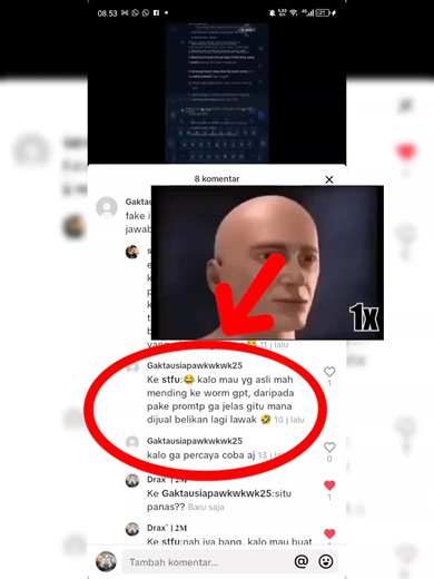 dibilang promt gajelas loh yahh 😹😹,, kalo guah malu tuhhh,, emang worm gpt aman kalo dpake jangka panjang???, Promt gajelas loh ya..kalo ga mampu beli gausah ngejelekin apalagi bawa