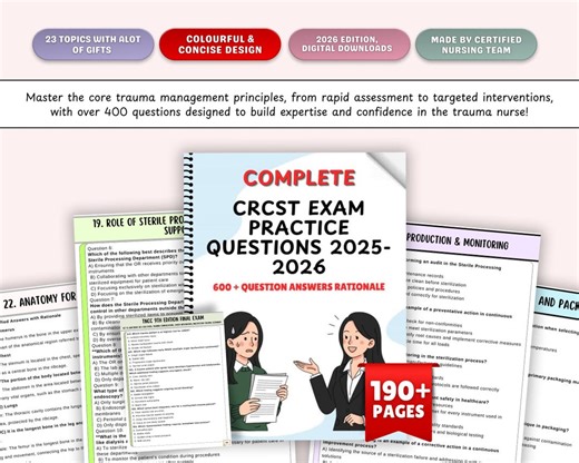 CRCST Exam Practice Questions 2025-2026 | - Etsy