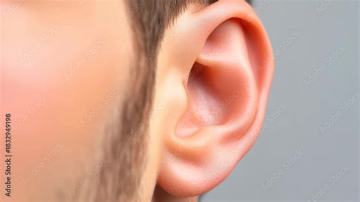 Detailed examination of human ear anatomy from different angles for educational purposes