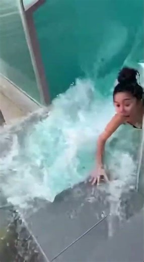 What Happens If Something Falls off an Infinity Pool?