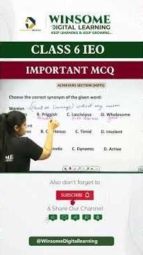 Class 6 IEO | Synonyms & Antonyms | Important MCQs | Level 2 Practice