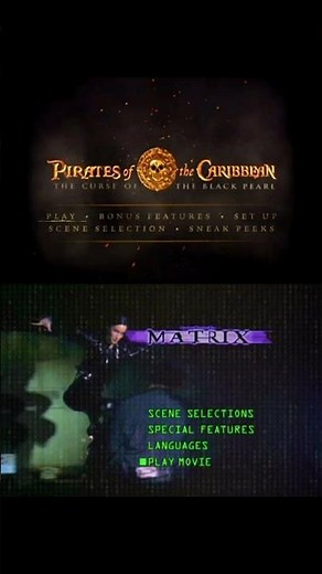 Various DVD menus over the years