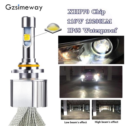 2PCS Car light 9005 HB3 H4 Fanless led headlamp XHP70.2 chip 120W 6000K H11 H7 Led Bulb H8 HB4 HIR2 D2S headlight 23000LM 12V fog lamp auto Light | Lazada PH