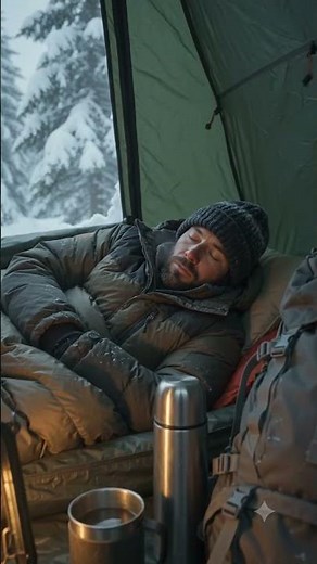 Blizzard Tent Survival ❄️🏕️ | Snow Camping Survival #camping #survival #shorts