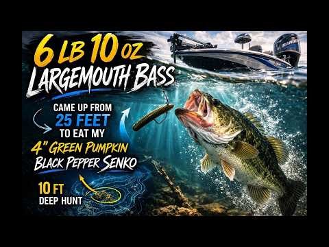 6 lb 10 oz Bass crushed a Senko