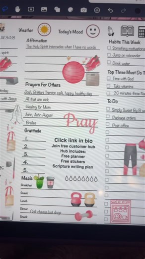 Writing scripture right into my planner so that I know I will see His Word several times today! Grab this planner at Threenailfaith today. #christiandigitalplanner #digitalplanner #digitalstickers #scripturewriting #verseoftheday