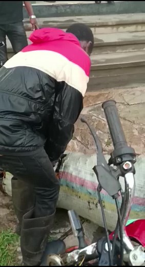 Unloading Colorful Sack of Soil in Outdoor Setting