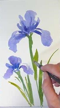 EASY Watercolor Iris painting #watercolor