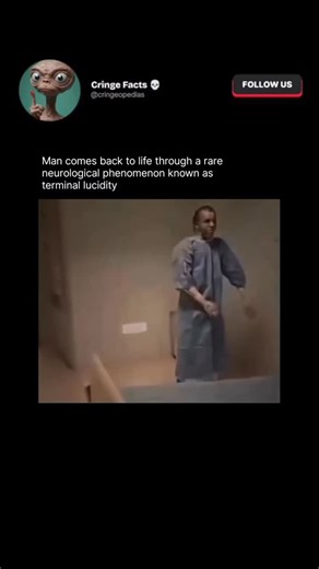 Cringe And Horrifying Facts^ on Instagram: "Terminal Lucidity — one of the most haunting mysteries in medicine. It’s when people on the brink of death — those who’ve been unresponsive for days, even years — suddenly wake up with perfect clarity. They recognize loved ones, speak coherently, and sometimes even say goodbye… before passing away moments later. Doctors can’t fully explain it. Some say it’s a final surge of brain activity, others believe it’s something spiritual — the mind’s last light