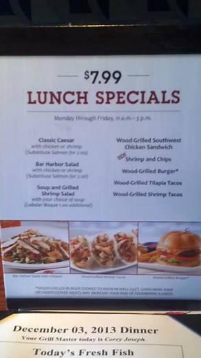 Red Lobster Lunch Specials