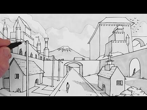 How to Draw a Background: Draw 1-Point Perspective