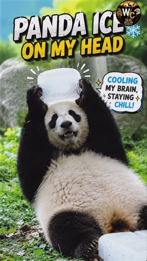 Panda Cools Its Brain With Ice! 🐼🧊 #shorts #wildlife #trending #viral