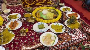 Traditional Bengali cuisine and food meal thali of West Bengal India.