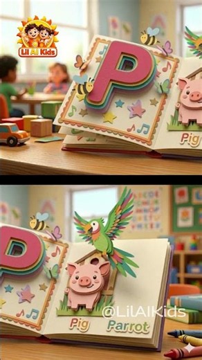 Popup Crafts Learn ABC Owl - Tiger for Kids with Animal Sounds | Paper Crafts| #shorts