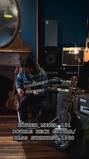 Here is Simon trying for the first time this #Hofner Model 191 double...