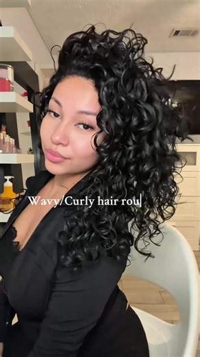 Quick Curly Hair Routine🫧 - Products Used: @THE OUAI Curl cream @Dae Hair Leave In @Rizos Curls Gel @AG Care Curl Mousse @Crown Affair Leave In @BounceCurl Brush -