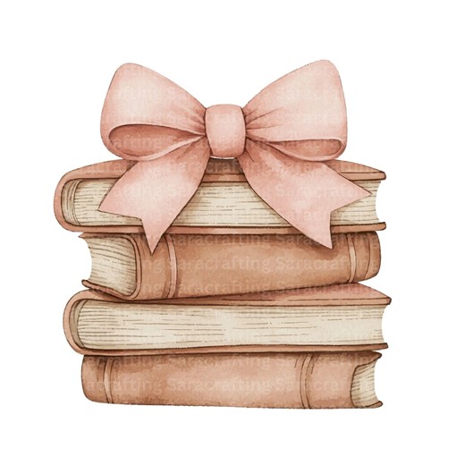 Coquette Book Stack PNG With Ribbon Bow, Girly Books Clipart Pink Bow Aesthetic Book Lover PNG Bookworm PNG Cottagecore Books Commercial Use - Etsy