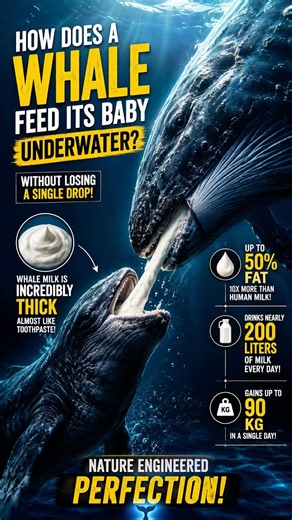 How Does a Whale Feed Its Baby Underwater? #BlueWhale #WhaleMilk #MarineLife#Ocean #Nature#Wildlife