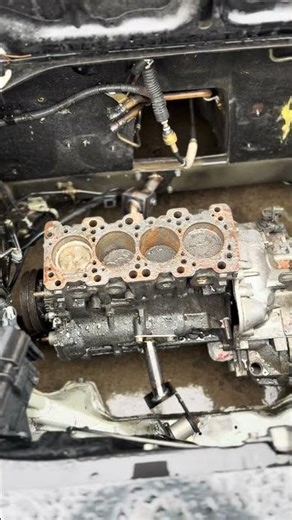 Toyota… meet Mitsubishi #4g63 #4g63t #mr2 #toyota #toyotamr2 #engineswap