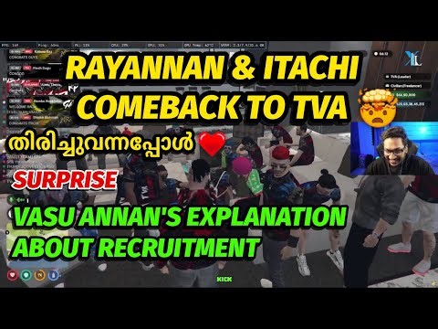 RAYAN & ITACHI TVAയിൽ തിരിച്ചുവന്നു 🥹❤️❤️| VASU ANNAN'S EXPLANATION ON RECRUITMENT❤️
