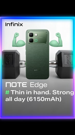 Slim at 7.2mm with a 6150mAh battery! NOTE Edge proves you don’t need a bulky phone for the battery to last all day. #infinix #battery #fastcharging #slim #infinixnoteedge | Infinix Mobile