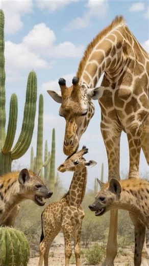 Giraffe’s Powerful Kick Sends Hyena Flying! 😱🦒💥 | Crazy AI Animal #aiwildlife