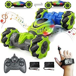 Remote Control Car Gesture Sensing Hand Controlled Stunt Car, 4WD Drift Twist Off-Road Tracked Vehicle with Light Music Truck Kids Toy Gift Suitable for Boys and Girls