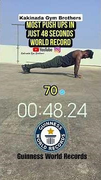 Most Push-ups in 1 Minute (world record) 70 Pushups in 48 Seconds #mostpushup #worldrecord #sports