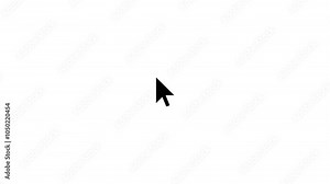 Animated symbol of arrow cursor. Mouse click symbol with spark. Technology and Internet icons animation. On white background