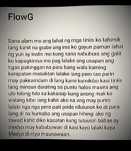 Kung Babae Ka Lang - Flow G Lyrics
