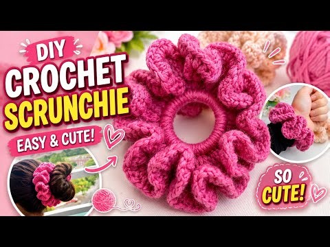 Easy Crochet Scrunchie Tutorial | How to Crochet a Scrunchie for Beginners 💖 | Easy Diy