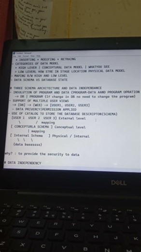dbms notes in notepad📝 #code #dbms