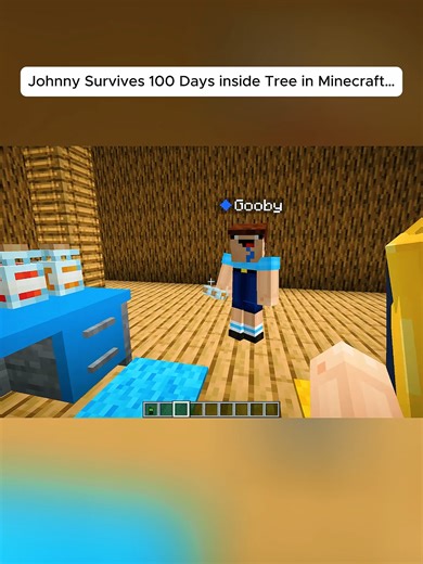 Johnny Survives 100 Days inside Tree in Minecraft… Part 2 #minecraftmemes #minecrafttiktok #johnnyminecraft #minecraft #daisy