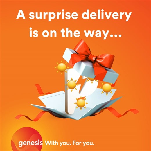 6.8K views · 180 reactions | What’s that peeking out from inside the gift box?  A Power Shout sure would help with fighting off this summer heat! ⚡ Keep an eye out for one coming your way very soon. | Genesis | Facebook