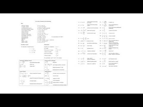 DSE physics on one page - formula sheet (intro)