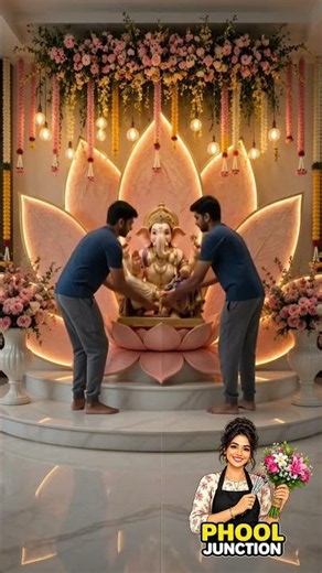 ganpati decoration for home✨ ganpati decoration ideas for home #ganpatidecoration