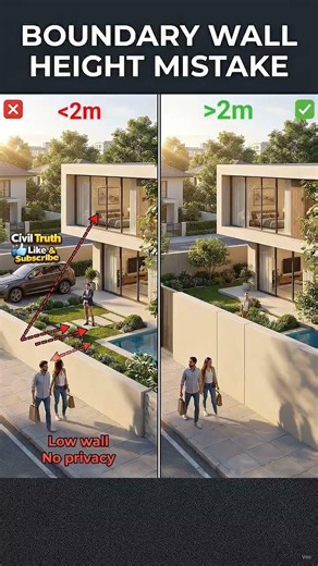 ⚠️ Low Boundary Wall? Privacy Disappears Instantly! #CivilTruth-1