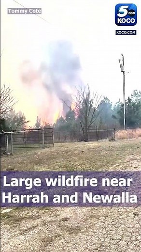 Large wildfire near Harrah and Newalla