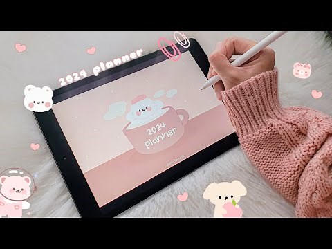 2024 Digital Planner + Hyperlink 🧸💗 | Free Template (Sunday & Monday Start)