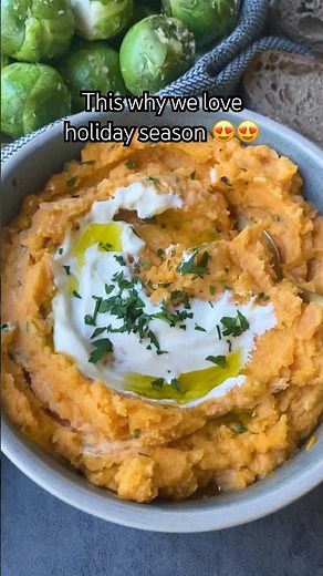 Simple food is the best! Our sweet potato mash is our go-to sides for roast dinners 😋 #thanksgiving