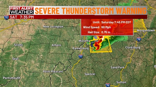 11K views | WEATHER ALERT: A *Severe Thunderstorm Warning* has been issued for Greene, Wetzel, Monongalia, Marshall, Monroe, Marion until 4/19 8:45PM! Damaging winds and larger hail is possible with this storm! Take shelter now! For more information go to WTAP.com | WTAP Television | Facebook