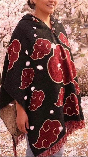 Akatsuki's Red Cloud Poncho 🌹#anime #gift #akatsuki #naruto #animeedit #fashion #poncho #shawl #red
