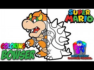 Paper Bowser from Paper Mario - Nintendo Super Mario Coloring Pages for Kids